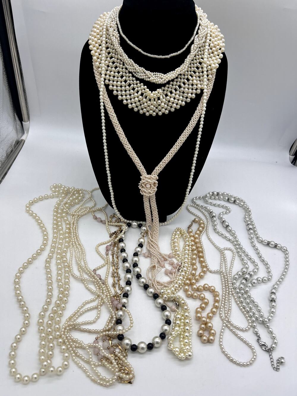 Vintage Faux Pearl Necklace Lot Bundle 40's 50's 60's Retro Costume Jewelry VTG
